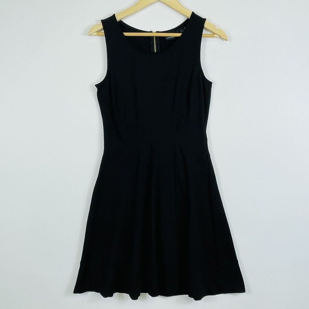 Cynthia Rowley Fit Flare Dress Womens XS LBD Black Cocktail Party Mod Timeless
